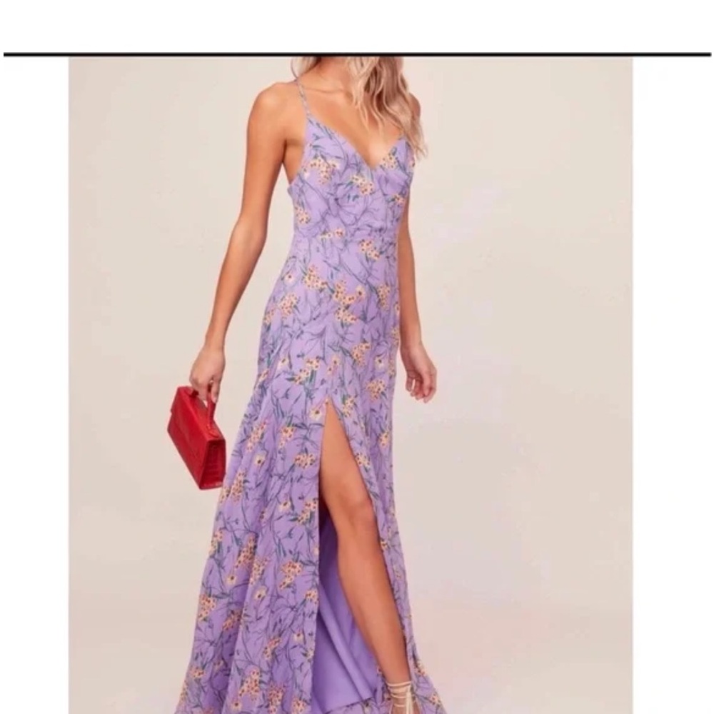 Astr Lavender Floral Maxi Dress